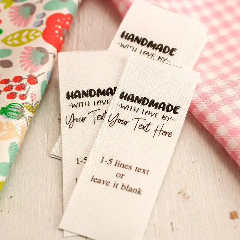 25*70 мм хлопок с логотипом или текстом аксессуары для шитья этикетки бирки вязаных