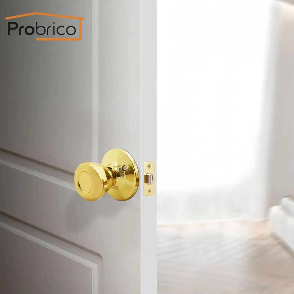 Золотые латунные дверные ручки Probrico для замка межкомнатных дверей передних и