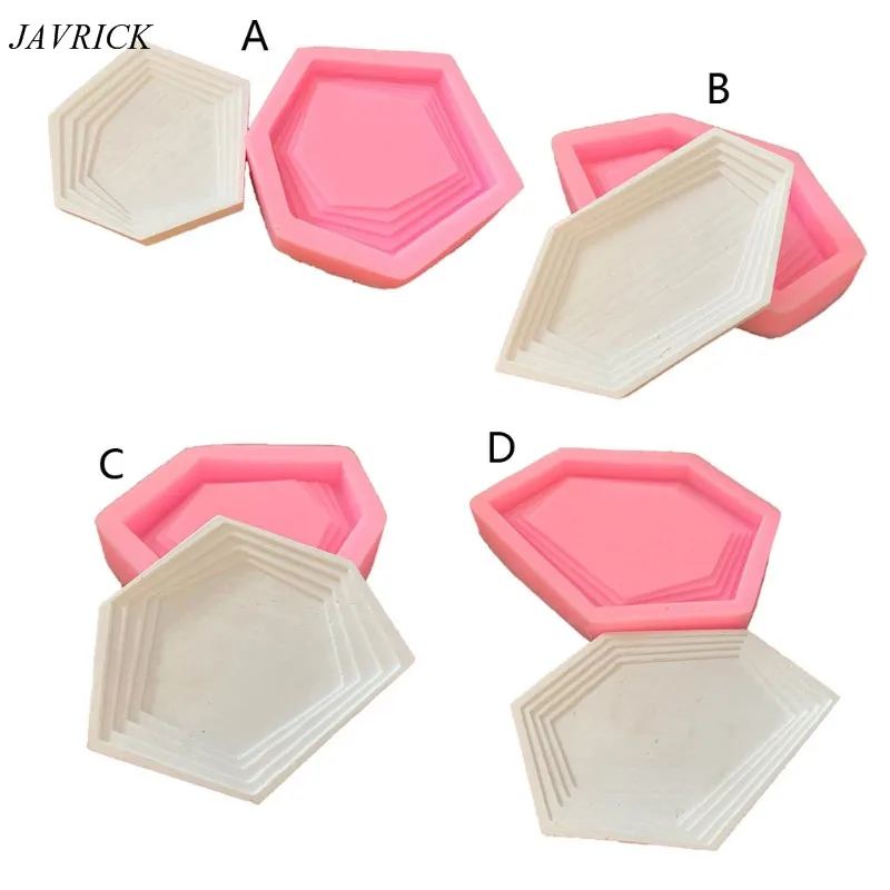 

Irregular Silicone Resin Tray Molds Hexagon Coaster Tray Plate Resin Molds Tools
