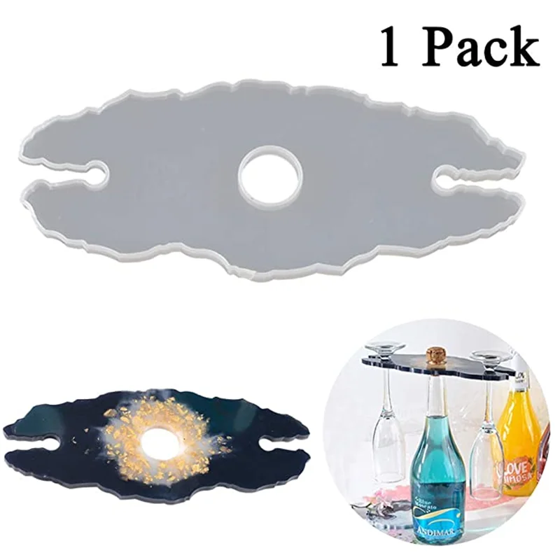 

Cheerbows Silicone Mold For Wine Glasses Holder Casting Molds DIY Resin Crafts Tray Storage Hanger Home Party Dining Decoration