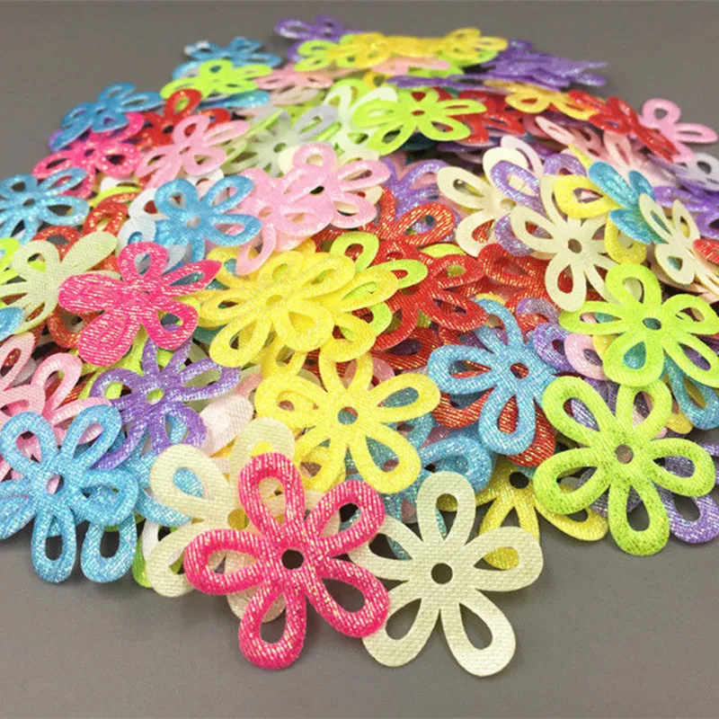 DIY 400 шт. блестки Полые Цветы войлочные аппликации смешанных цветов рукоделие для