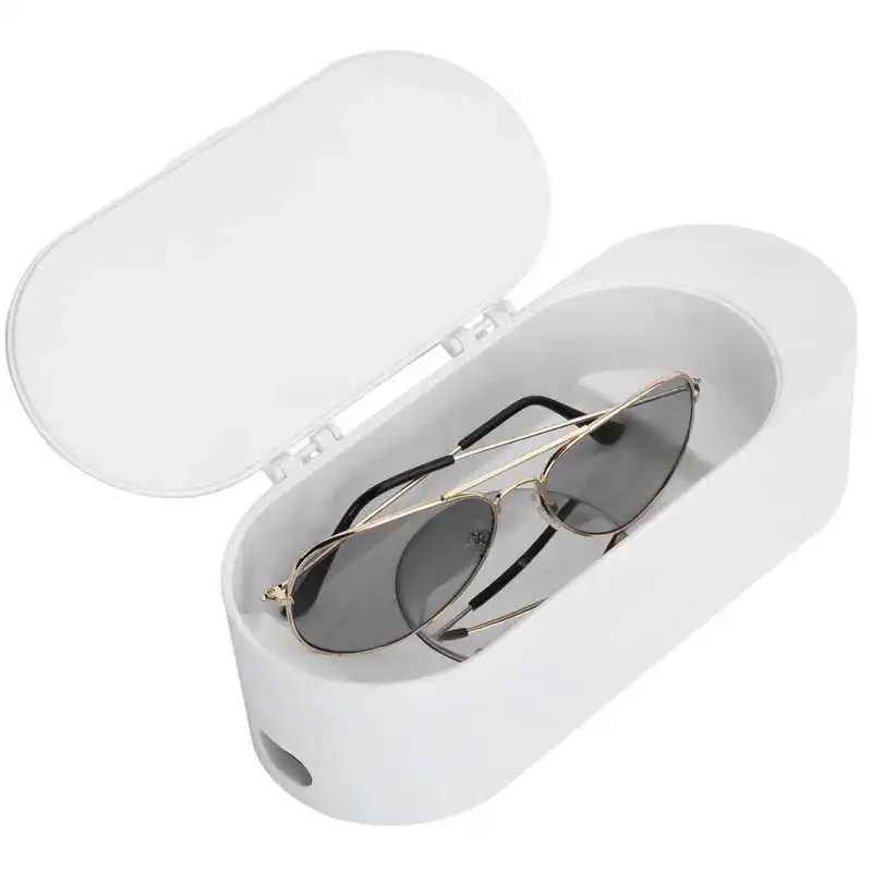 

Ultrasonic Cleaner 30W 400ML ABS + SUS304 Eyeglasses Cleaner with Rubber Pad for Household