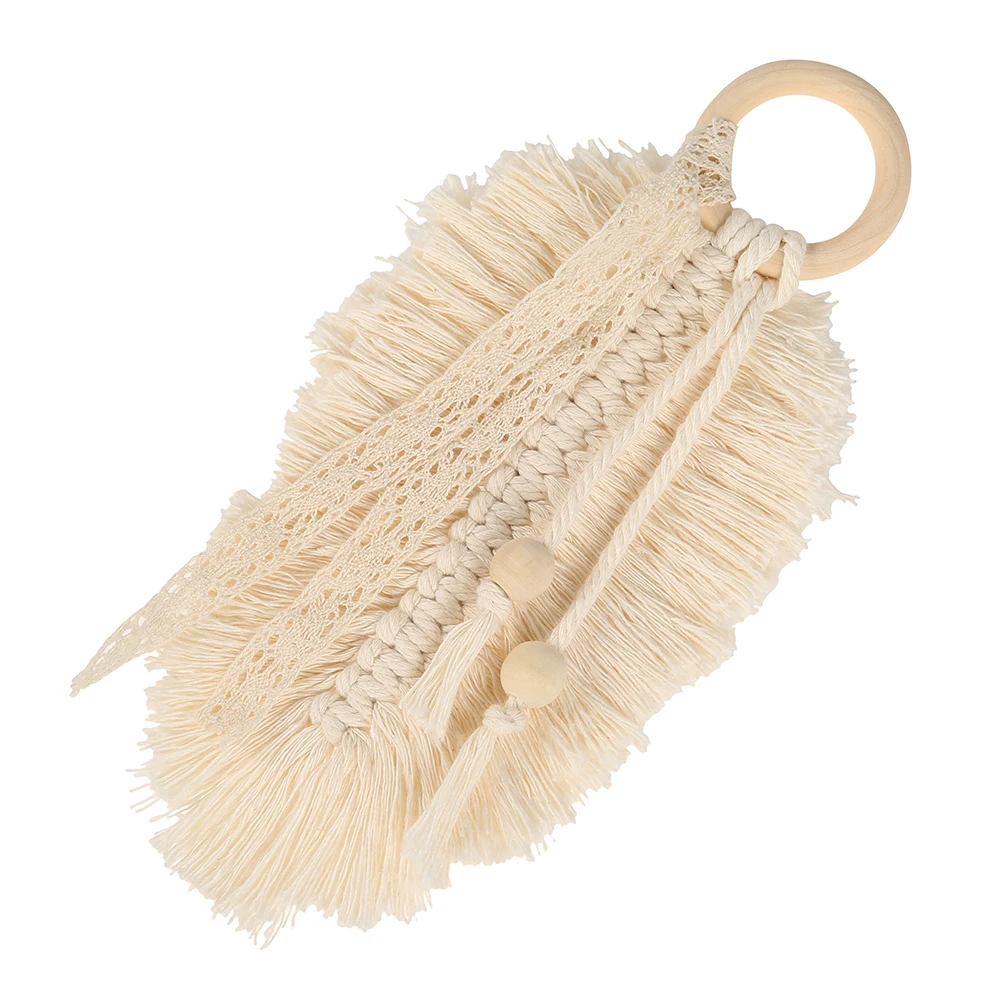 1 Pcs Mini Macrame Wall Hanging Leaf Home Decor Feathered Charm Car Boho Hand-woven Tapestry Decoration | Дом и сад