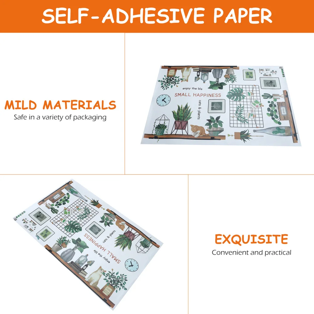 

1 Set Fresh Wall Stickers Decorative Plant Theme Stickers Home Wall Decals