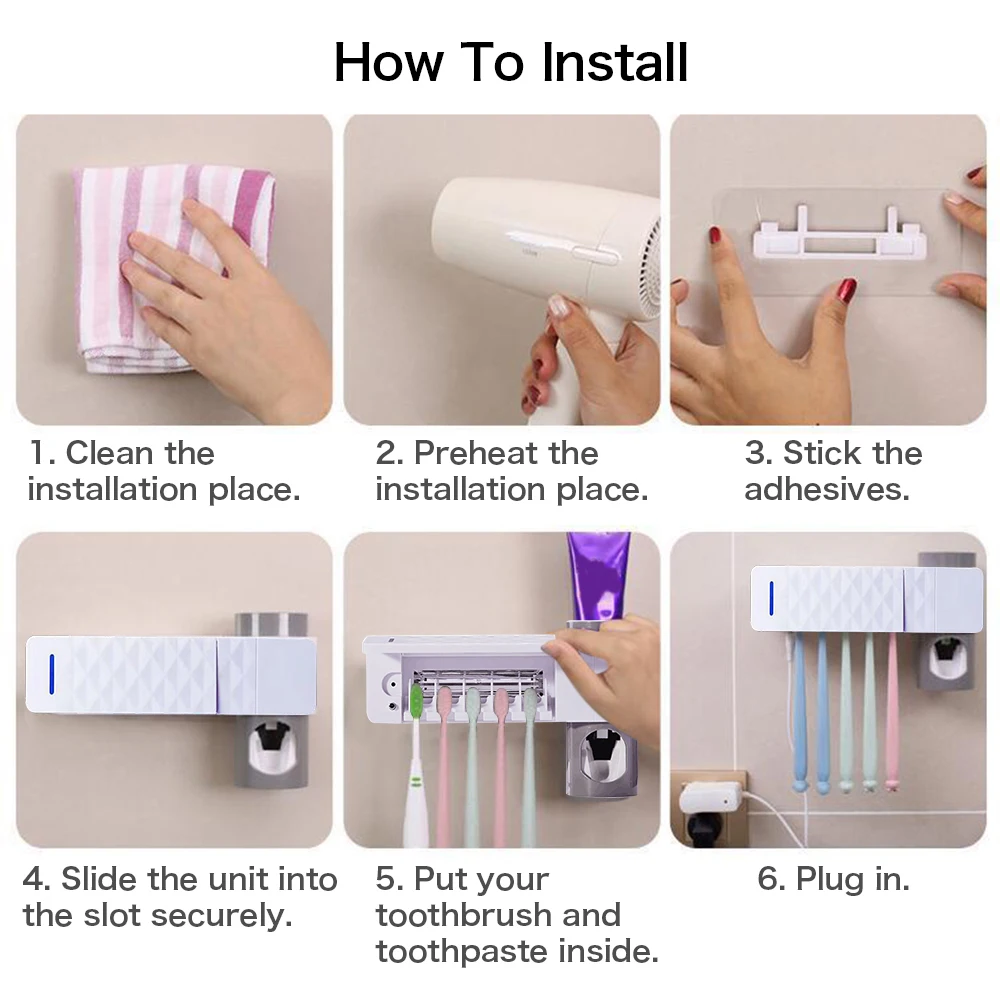 Антибактериальная зубная щетка 2 в 1 автоматический дозатор зубной пасты