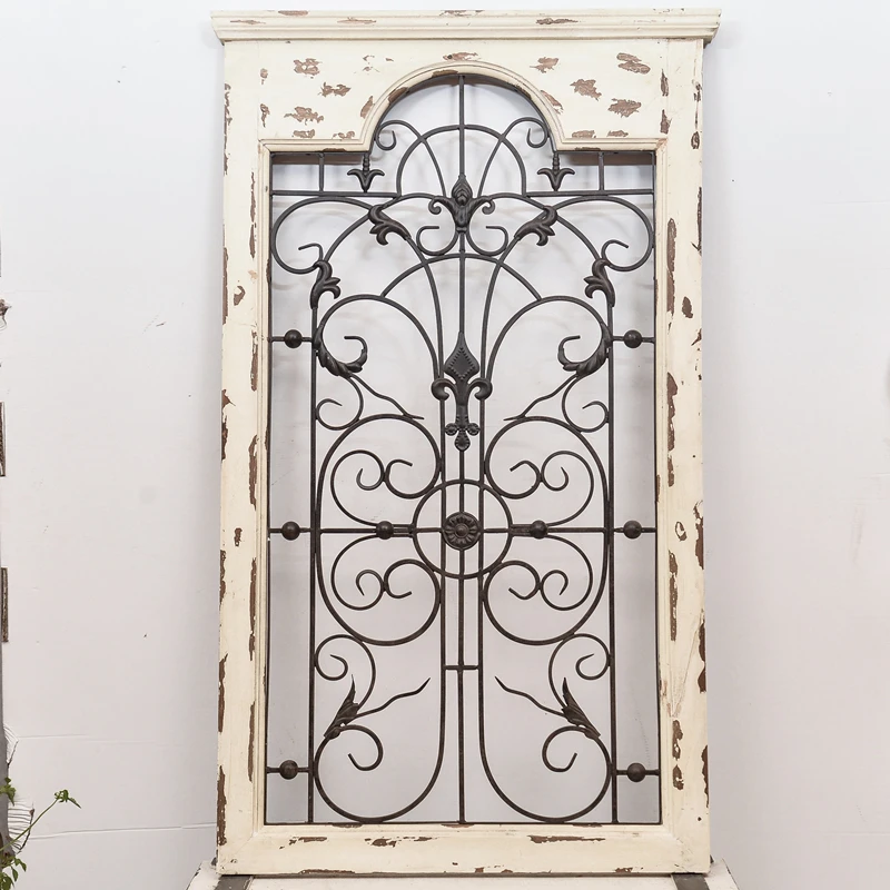 

GY American-Style Village Style Decorative Mural Large Iron Thickened Solid Wood Retro Fake Window Wall Hanging