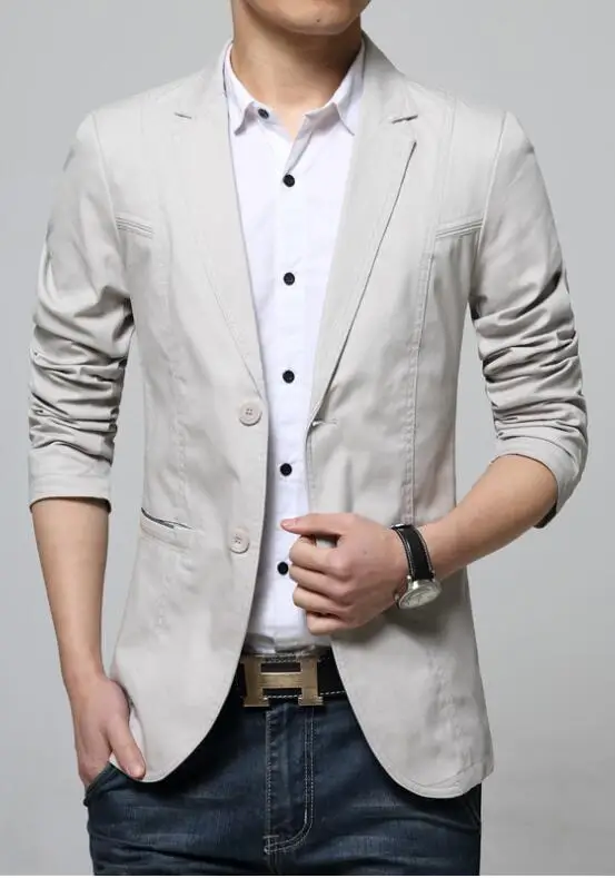 2021 Для мужчин пиджаки Повседневное Slim Fit джинсовый жакет свадебное платье костюм
