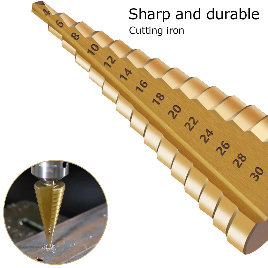 

10pcs HSS Titanium Coated Step Drill Bit Drilling Power Tools Metal High Speed Steel Wood Hole Cutter Pagoda Drilling Power Tool