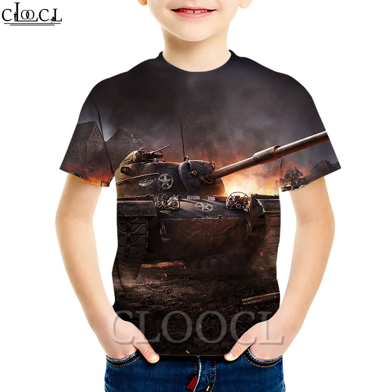 CLOOCL/Детская футболка с изображением игры World of Tanks футболки короткими рукавами и 3D