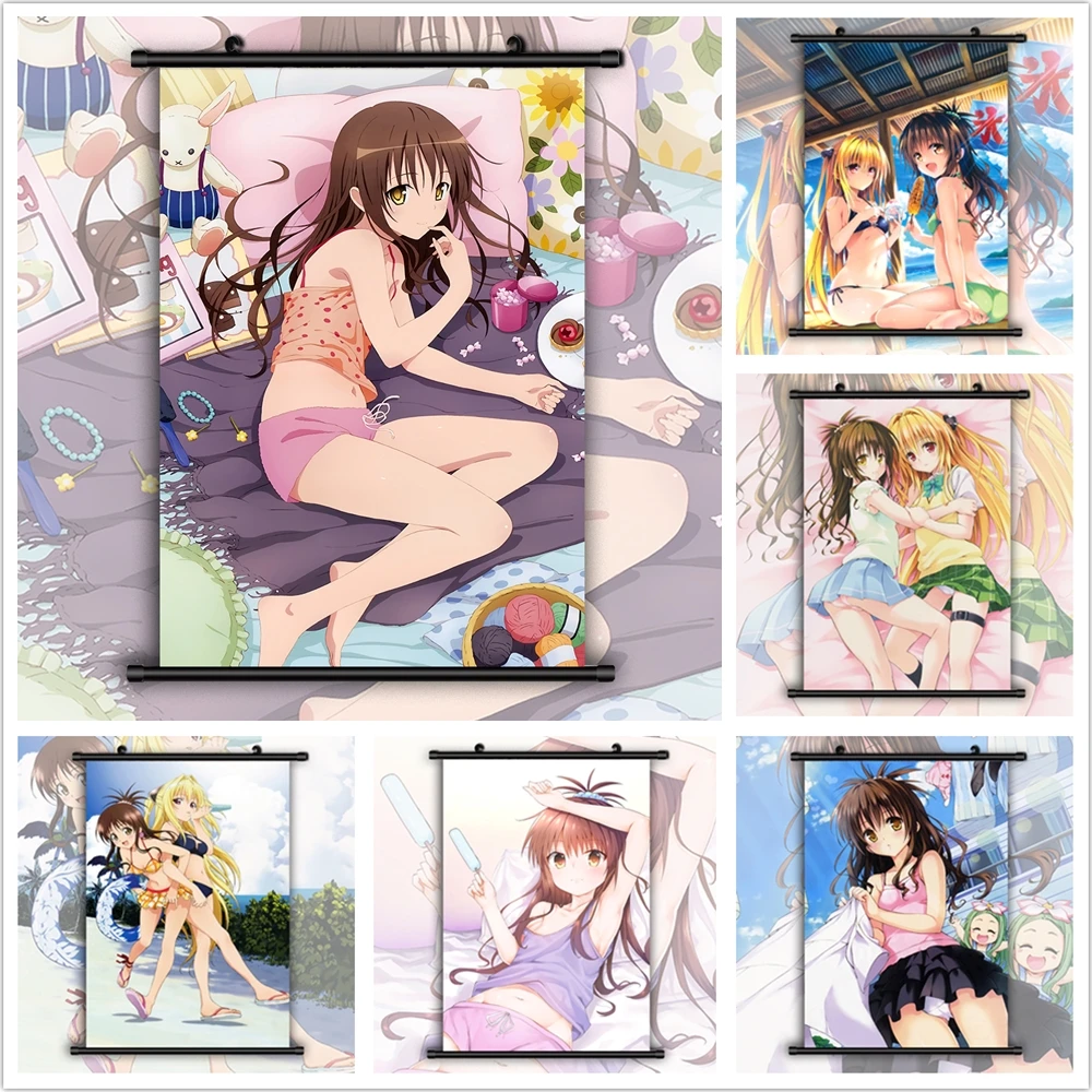 To Love Ru Микан Юки темнота Аниме Манга HD печать на стене плакат свиток|Рисование и