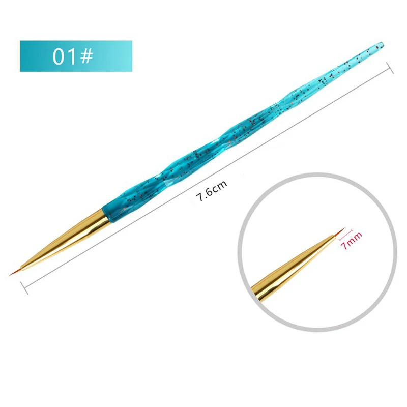 5 шт. акриловая кисть для ногтей Набор рисования тонкая крючок линия Ручка