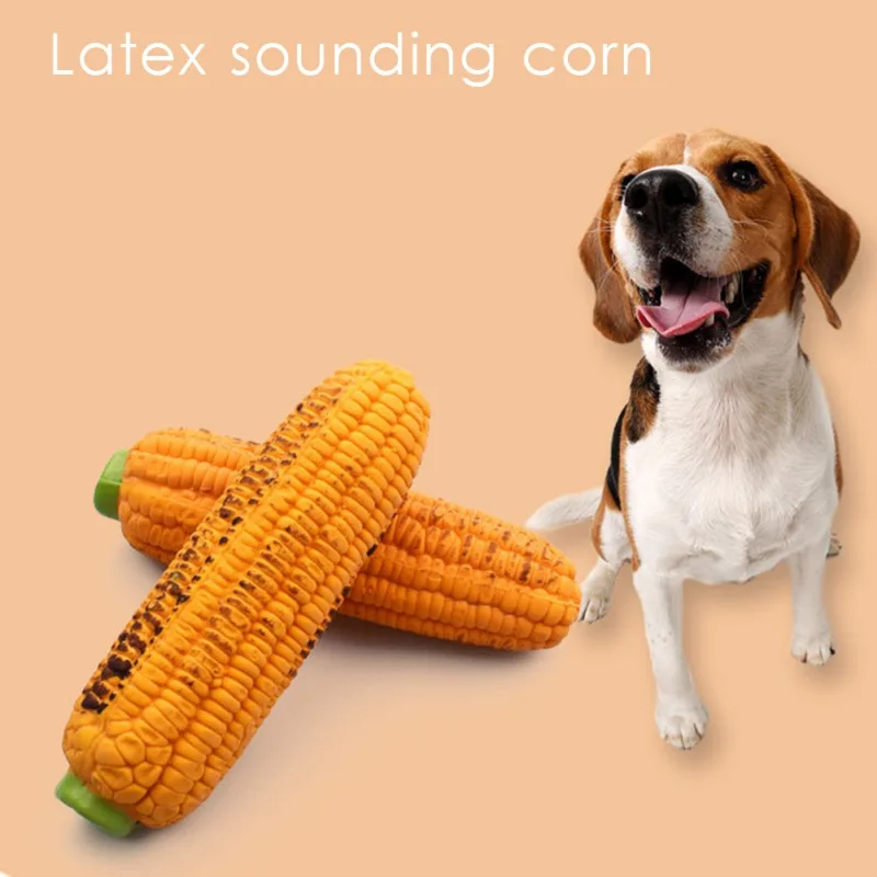 Латекс Собака скрипучая жевательная игрушка имитация жареные кукурузы игрушки