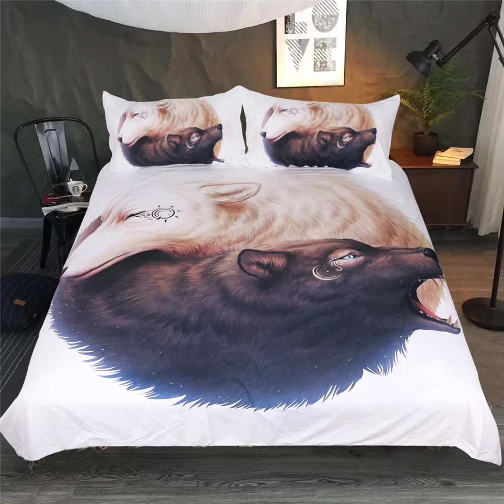 

3D Digital Artist Devine Wolves Colorful Duvet Cover Set Design Bed Linen Set Soft And High Quality Bed Set Dropshipping