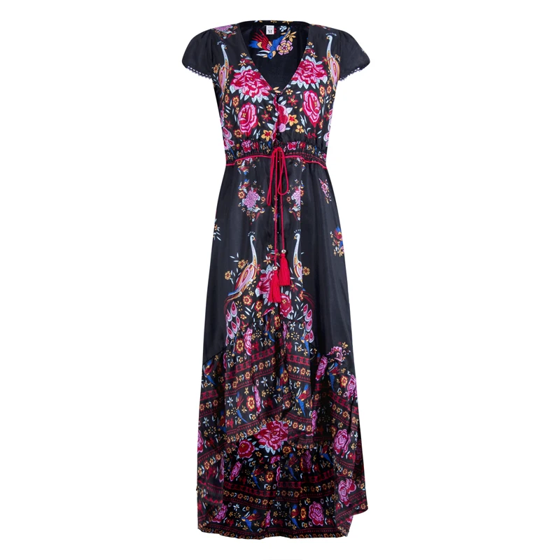 Женское пляжное платье в стиле бохо длинное хлопковое праздничное шикарное для