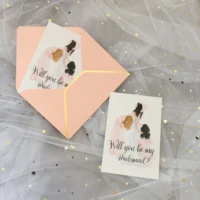 personalized will you be my bridesmaid proposal gift card for wedding bachelorette party guests invitation