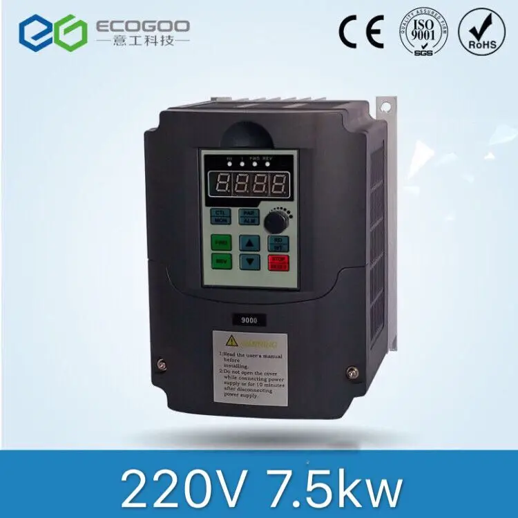 

CNC VFD Universal 1.5kw/2.2kw/4KW/5.5KW/7.5KW 220V Inverter Single-Phase Input Frequency Converter Invertor for Spindle Motor