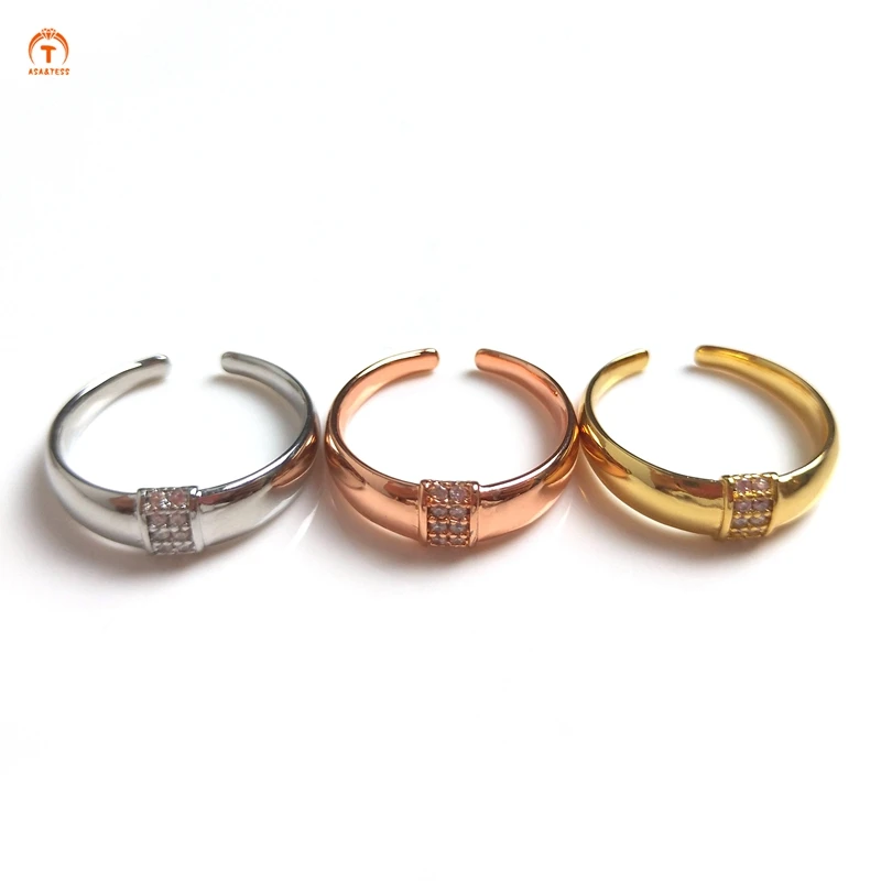 

5 шт., регулируемые кольца с цирконом для мужчин и женщин