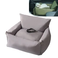 dog car seatpuppy booster seat dog travel car carrier bed with clip on safety leash removable washable cover for small dog