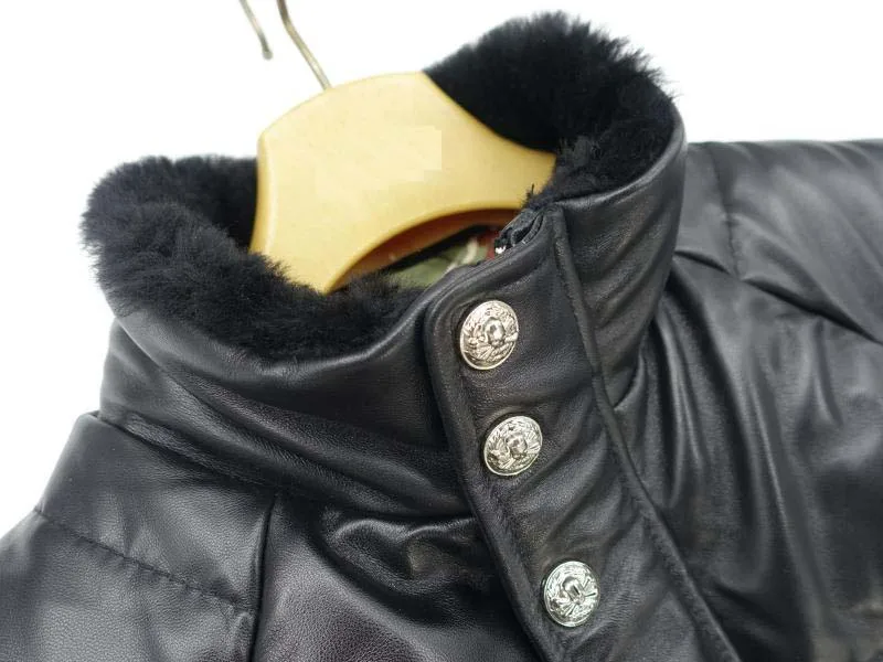 Новинка 2019 зимнее Мужское пальто из натуральной овечьей кожи на утином пуху