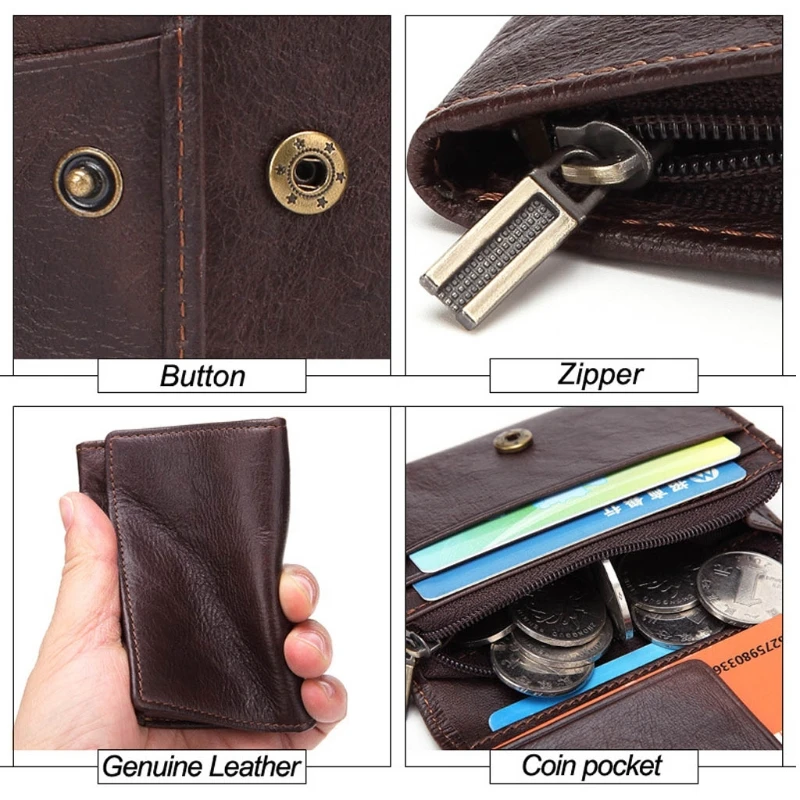 

Credit Card Leather Bifold Wallet Mini Coin Purse Cash Pocket Organizer Holder Pouch J60D