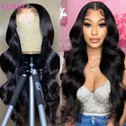 Luvin Body Wave 30, 40 дюймов, HD, прозрачные, 13x4, 13x6, кружевные человеческие волосы, передний парик для черных женщин, бразильская модель