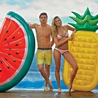 rooxin giant pool float swimming ring pineapple watermelon inflatable mattress floating row swimming circle beach pool party