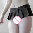 Мини-Юбка со складками, с заниженной талией и оборками