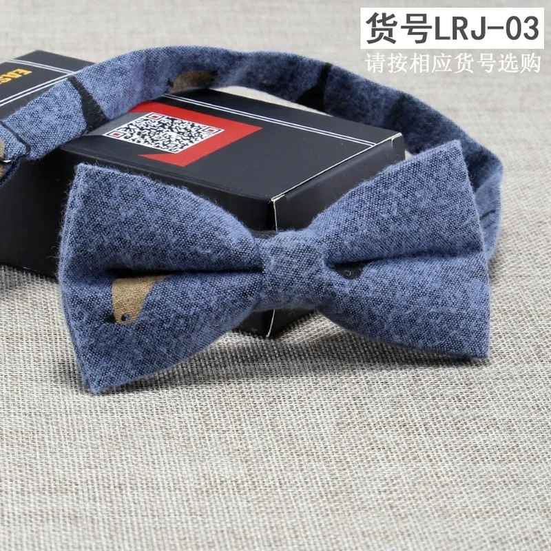 

Korean Version of Cotton and Linen Bow Tie Men's Formal Business Printing College Style All-match Cartoon Pattern