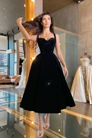 classic puffy velvet simple black prom dress custom made short party gowns strapless 2021 special occasion new arrival vestido