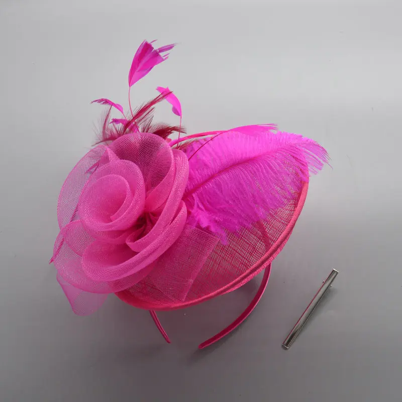 

Bridal Hat Wedding Headdress Girl Dinner Hairband Cocktail Headpiece Show Headwear Church Fasinamay Sinamay Fedora Lady Beret