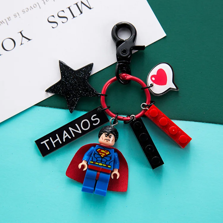2020 мультяшный Базз Лайтер Бэтмен Брелок Супермен Человек-паук блоки брелки