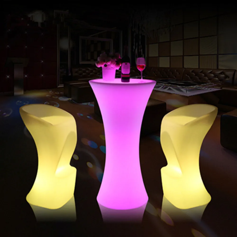

New Luminous waterproof chair Stool LED bar chair barstool upholstered LED Commercial Bar Furniture Bar Stools