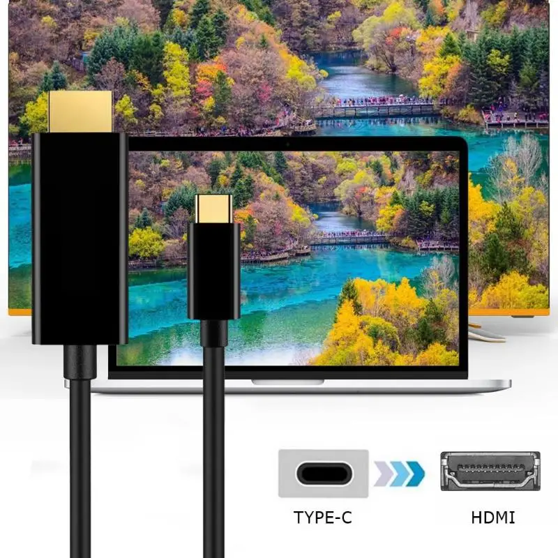 USB 3 1 type-C к HDMI кабель 1080P видео адаптер Шнур для дисплея проектора HDTV ультра-тонкий