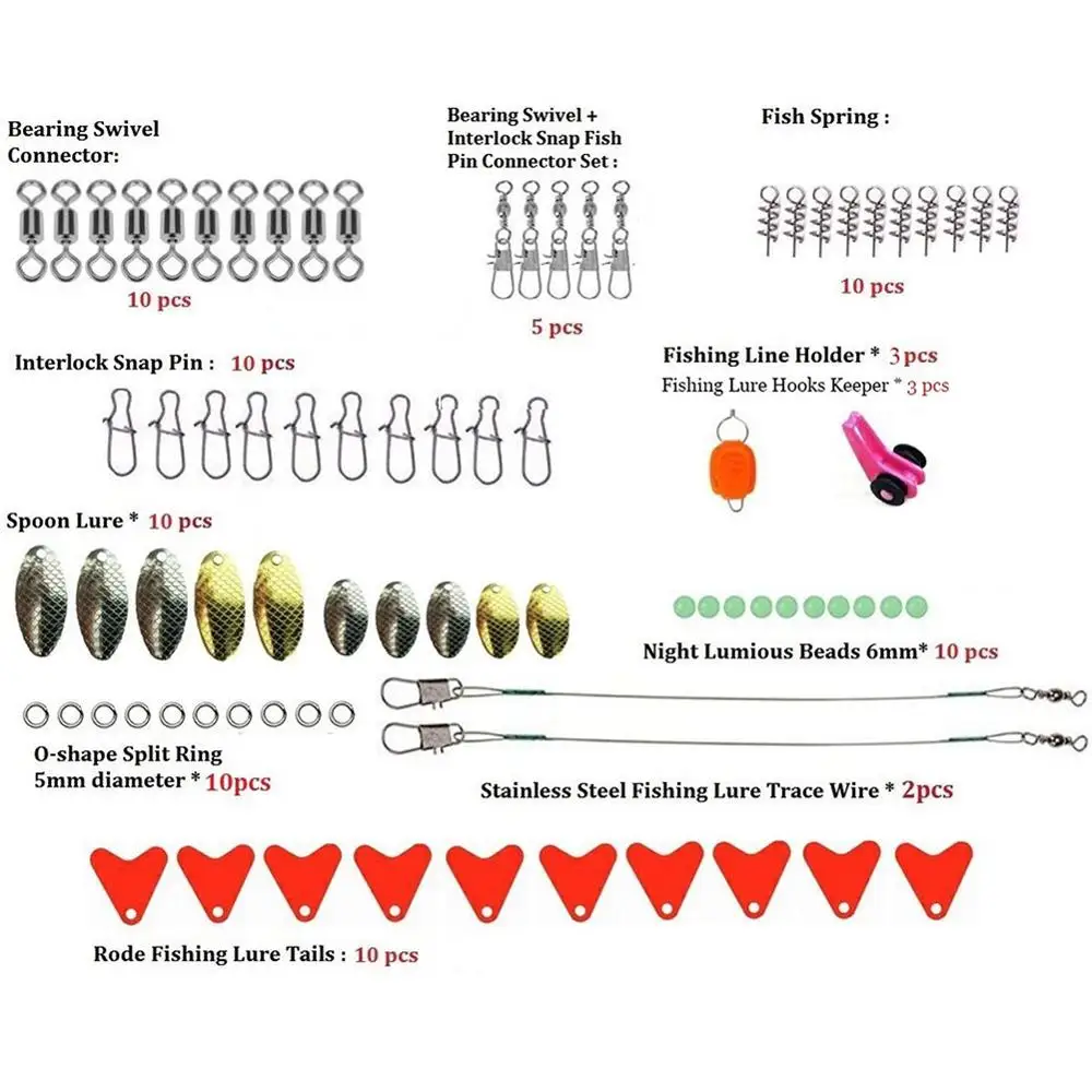 128 шт./кор. рыболовные снасти комплект приманки Крючки блестки пресной воды