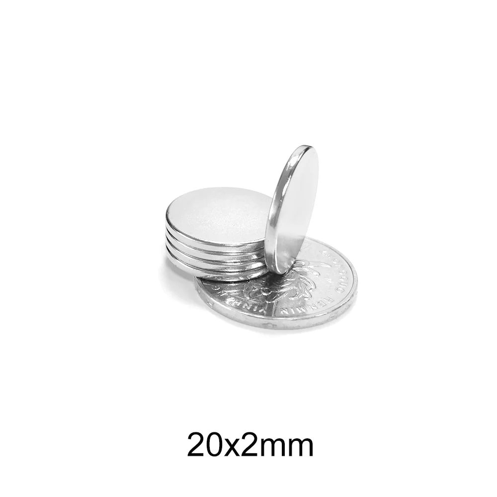 Мощный магнитный сильный неодимовый магнит 5 ~ 100 шт. 20x2 мм постоянный диск Круглый