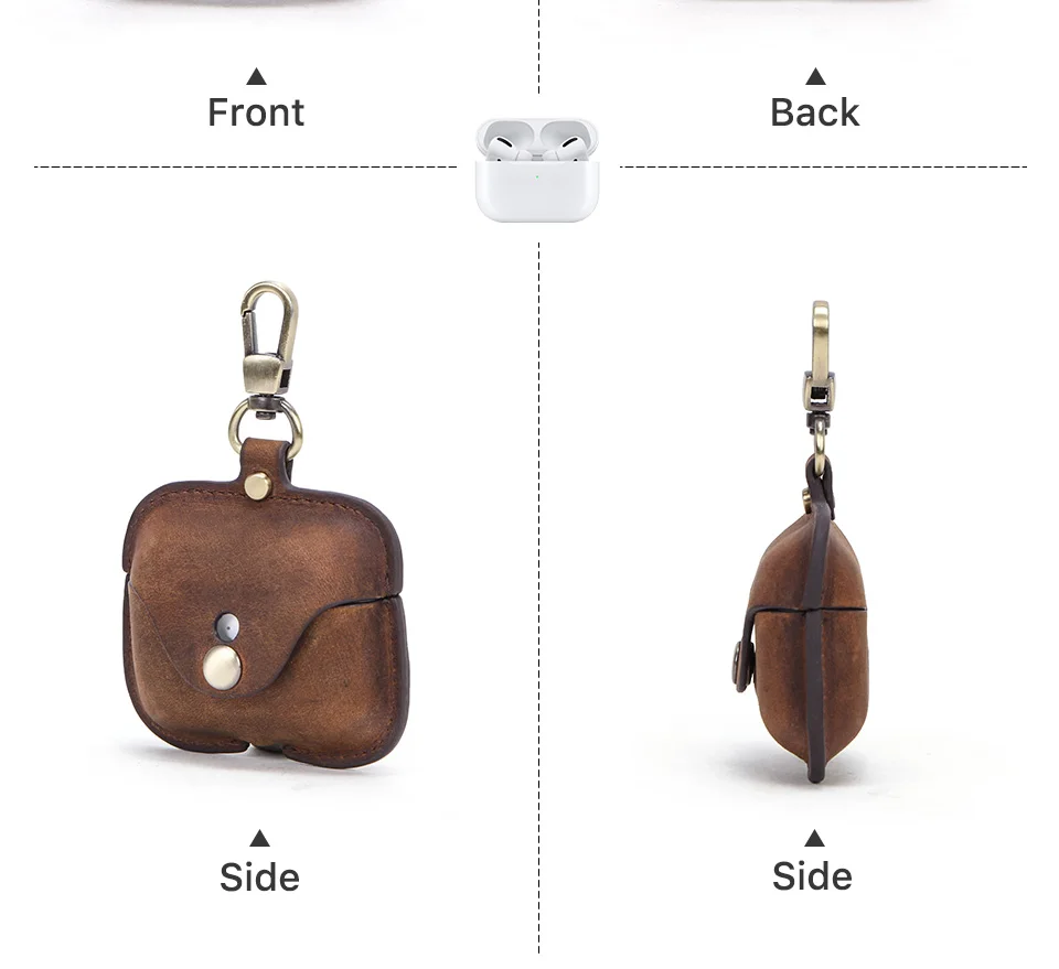 Роскошный чехол из натуральной коровьей кожи airpods Pro apple fundas auriculares inalambricos airpod 3 чехол с брелком для ключей