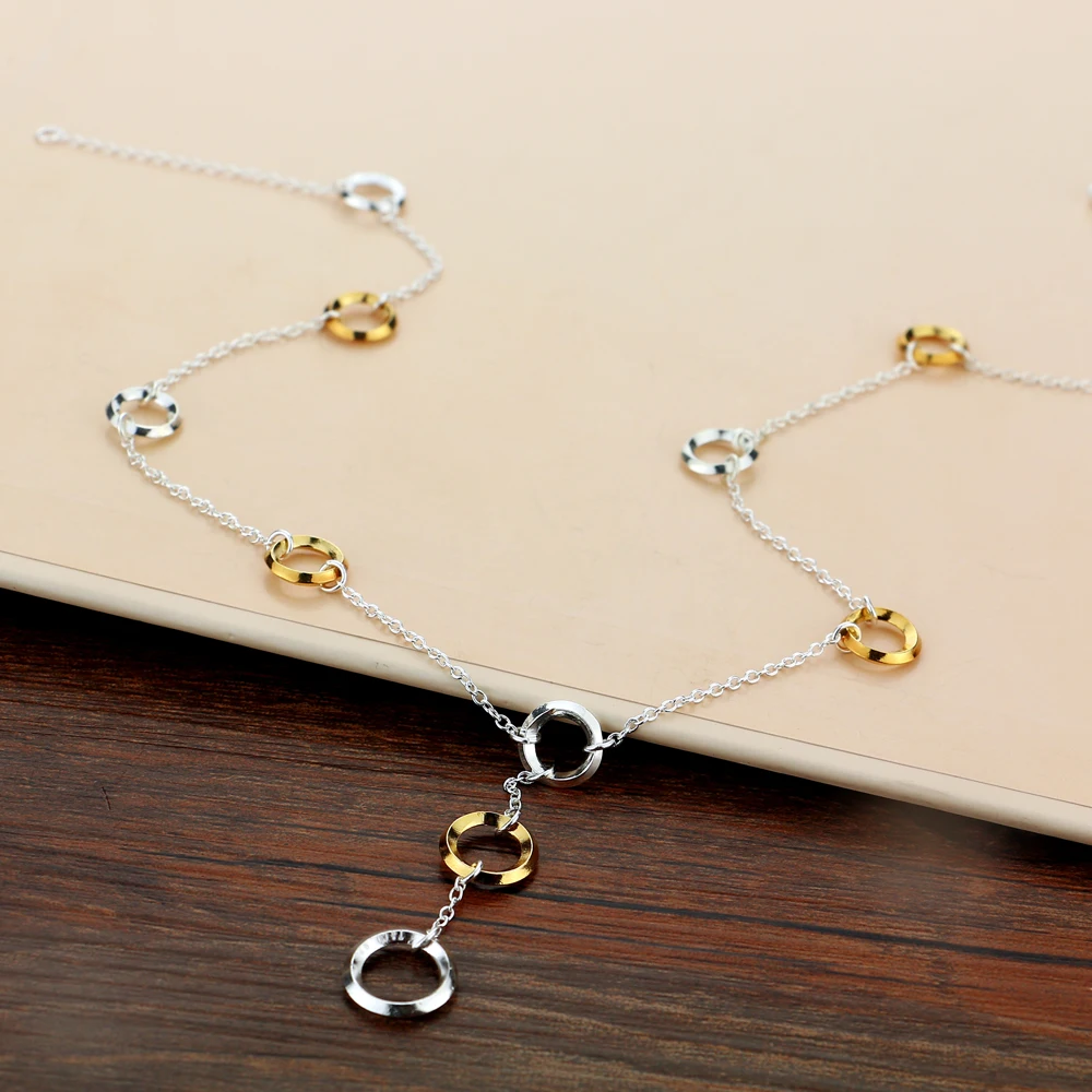 Новые Модные ботильоны с закругленным ожерелье 925 серебряные ювелирные изделия