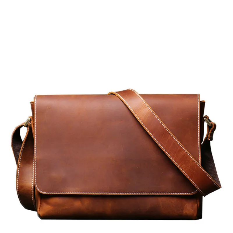 

Men Bags Genuine Leather Briefcase Cow Leather Messenger Shoulder Laptop Bag Men's Business A4 Files Package Designer Work Bag