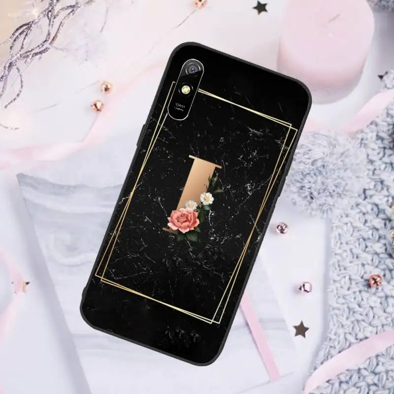 

Fashion Tides 26 Letter A-Z Phone Case For Xiaomi Mi Redmi Note 8T 9T 9S 9A 10 7 8 9 Lite pro