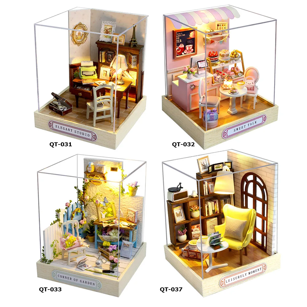 Милая Миниатюрная модель дома наборы для сборки детская забавная развивающая