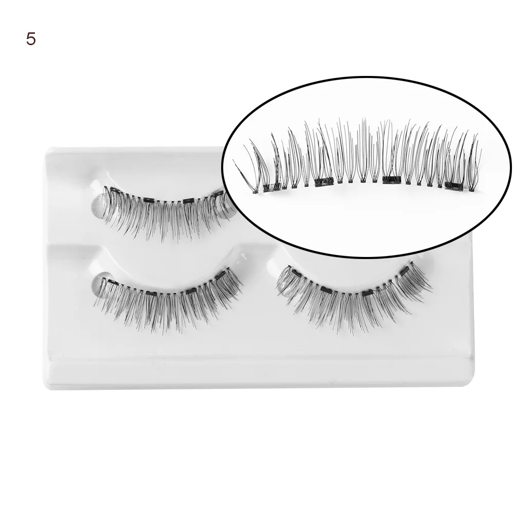 4PCS Handmade Four Magnets Cross Wispy Full Coverage False Eyelashes No Adhesive Needed Magnetic Eye Lashes Eye Makeup Tools