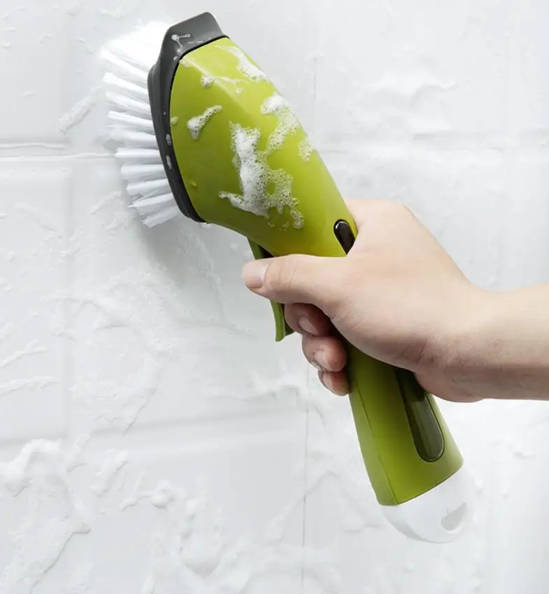 

Liquid and water long-handled cleaning brush household stove water spray brush kitchen tile sink gap brush detergent pot brush