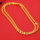 Длинные бусины MxGxFam ( 80 см х 4 мм), ожерелья для мужчин и женщин, цвет чистого золота 24 К, модные украшения без никеля