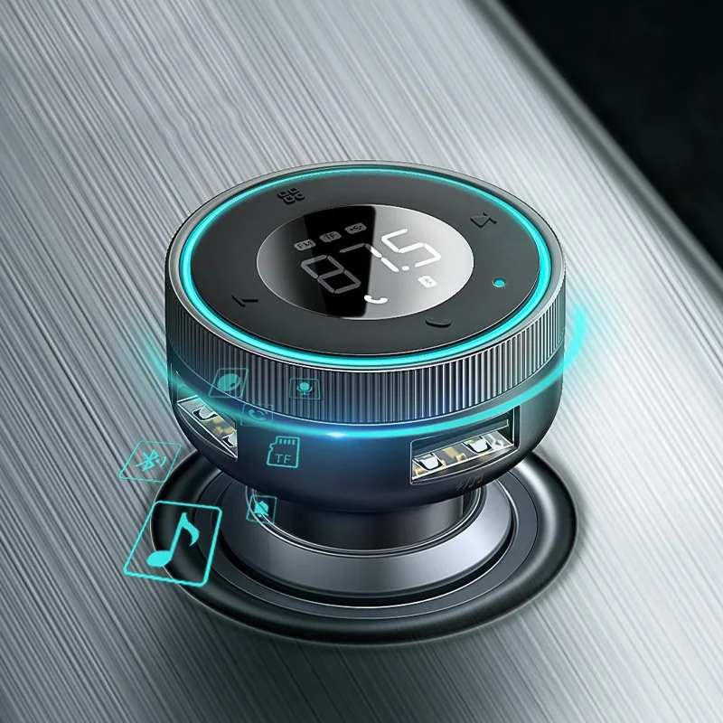 

FM Transmitter Modulator Bluetooth 5.0 Car Handsfree Aux Adapter 3.4A Dual USB Car Charger MP3 Player Radio Transmitter
