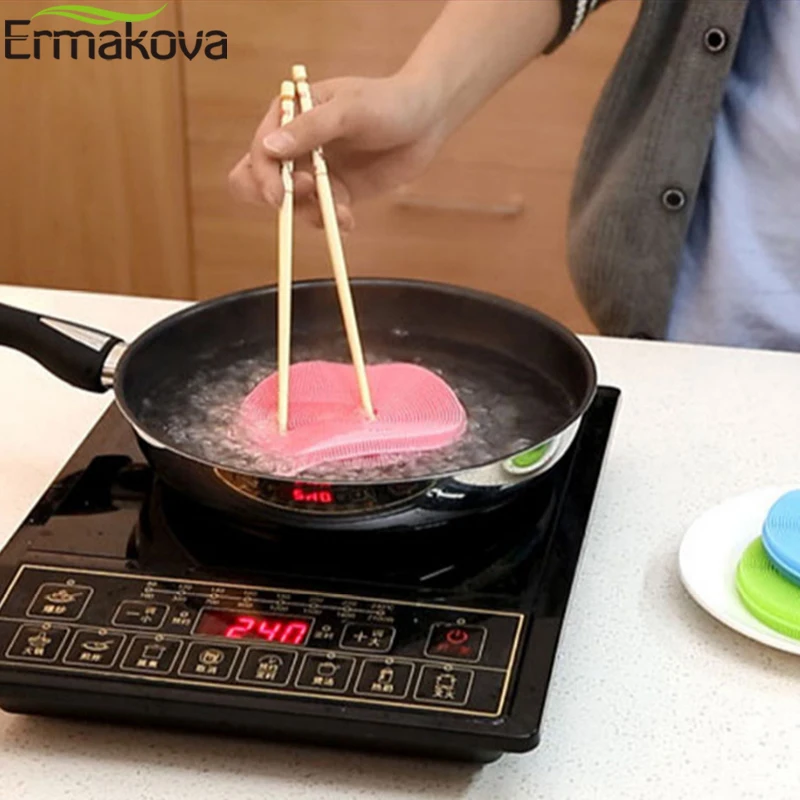 ERMAKOVA силиконовая губка для посуды Чистящая Щетка Кухня скруббер овощей щетка