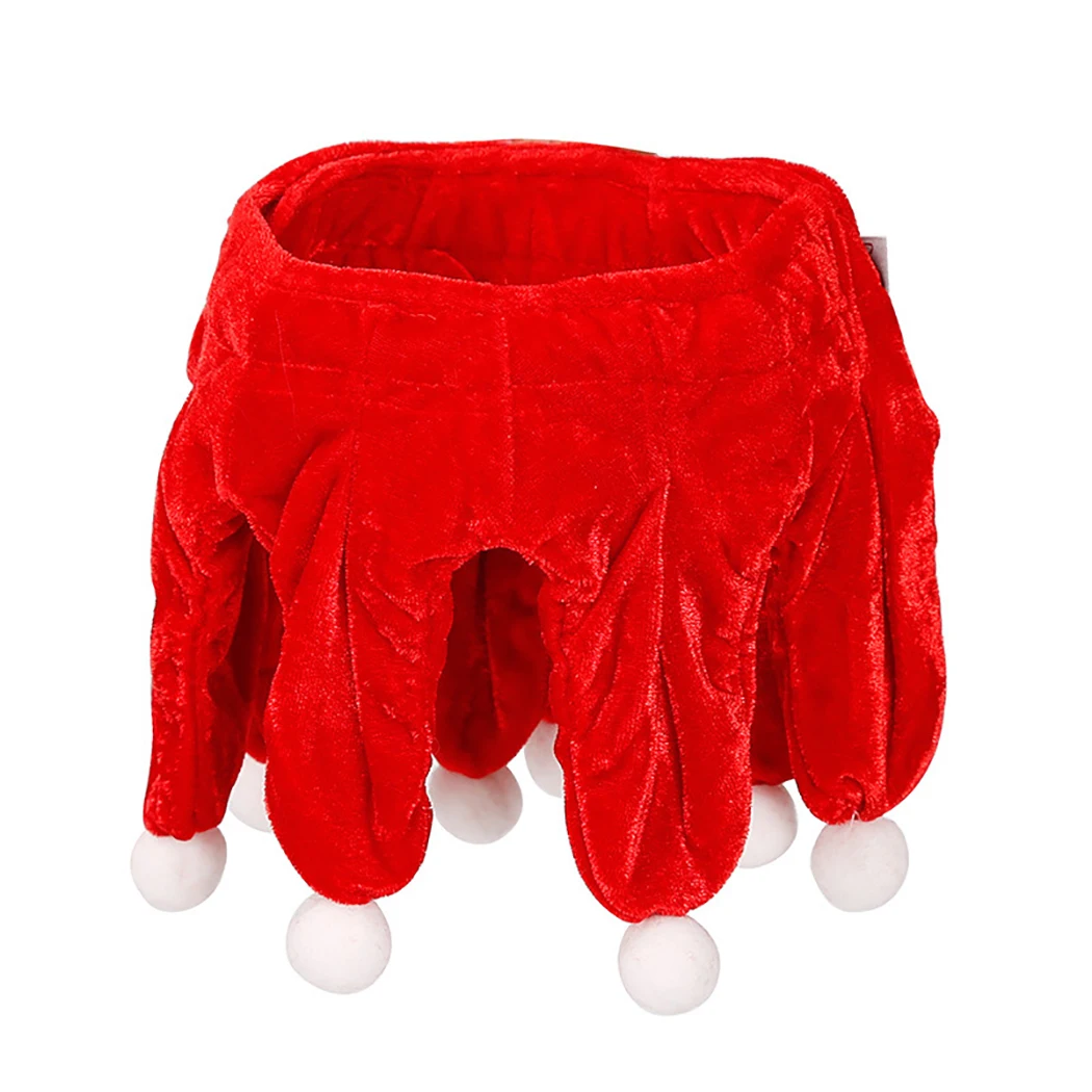 Рождественский шарф для домашних животных мягкий милый помпон грелка шеи кошки