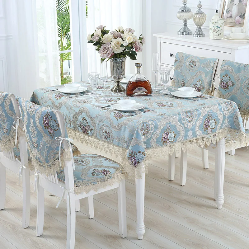 Покрытие стола синий Европа класса люкс вышитая скатерть стол для настольного