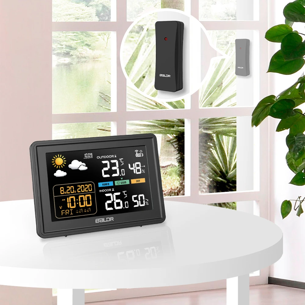 Метеостанция Baldr Беспроводная с цветным барометром цифровой термометр гигрометр