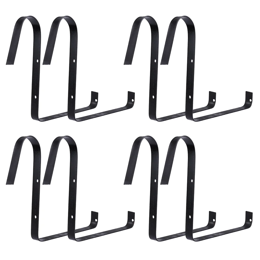 

4 pairs of Iron Arc Rectangular Hanging Flower Box Bracket Flower Holder