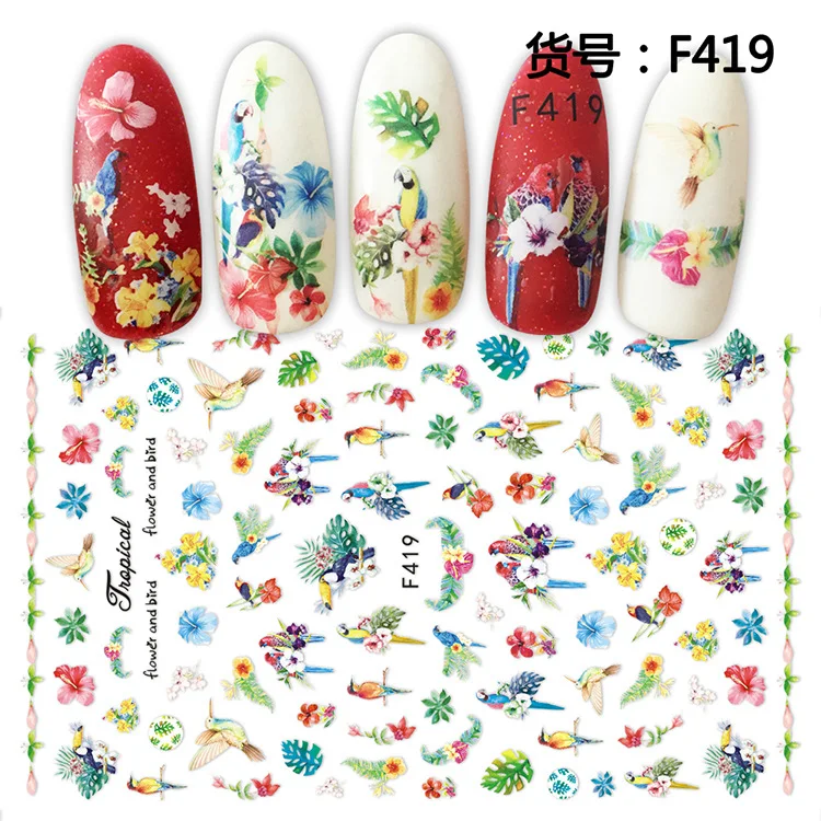 

Nail Art Sticker Angel Flower Pattern 3D Nail Decal Stickers Manicure Back Glue Nail Art Decoration Nails Accessories Supplies